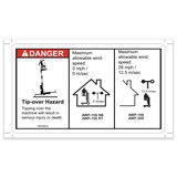Genie Lift Part # 1301032GT - DECAL, DANGER, 46" OUTRIGGER REACH, OUTDOOR, EA