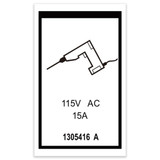 Genie Lift Part # 1305416GT - DECAL,POWER TO PLATFORM 115V,H, EA