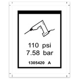 Genie Lift Part # 1305420GT - DECAL,LABEL,AIRLINE 110 PSI,H, EA