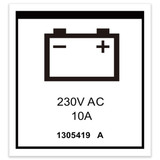Genie Lift Part # 1305419GT - DECAL,LABEL,PWR TO CHARGER 230V EU,H, EA