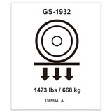 Genie Lift Part # 1305534GT - DECAL, LABEL, WHEEL LOAD, E-DRIVE, GS-1932, EA