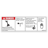 Genie Lift Part # 1284011FRGT - DECAL,DANGER,CAPACITY S-60 J,WORD,FRENCH, EA