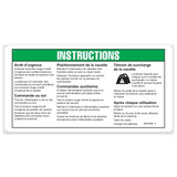 Genie Lift Part # 227213FRGT - DECAL, OPER INST,DC, FR, EA