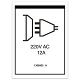 Genie Lift Part # 1305602GT - DECAL,INPUT POWER,220VAC,12A, EA