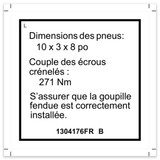 Genie Lift Part # 1304176FRGT - DECAL,LABEL,TIRE SPECS,GS-1932m, EA