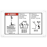 Genie Lift Part # 1301033FRGT - DECAL, DANGER, 60" OUTRIGGER REACH, OUTDOOR, EA