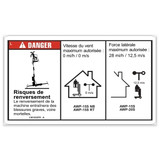 Genie Lift Part # 1301032FRGT - DECAL, DANGER, 46" OUTRIGGER REACH, OUTDOOR, EA