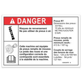 Genie Lift Part # 1299258FRGT - DECAL, DANGER, TIP, GS90 HI FLOAT FOAM FILLED, EA