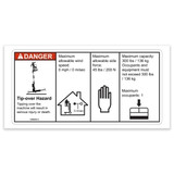 Genie Lift Part # 1299006GT - DECAL, DANGER, MAX CAPACITY 300LBS, SIDE FORCE 45LBS, EA