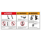 Genie Lift Part # 1298544FRGT - DECAL, DANGER,TIP-OVER,CRUSH, OUTRIGGER, EA