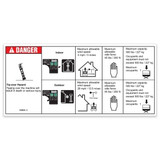 Genie Lift Part # 1296625GT - DECAL, DANGER, MAX CAPACITY 500LBS, SIDE FORCE 45LBS, EA