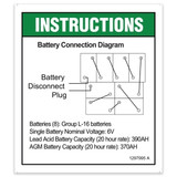 Genie Lift Part # 1297995GT - DECAL, BATT CONN DIAGRAM, Z-45FE/DC, EA