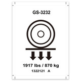 Genie Lift Part # 1322121GT - DECAL, LABEL, WHEEL LOAD, GS-3232, EA
