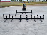 Haugen MDH-144-FS Fork Spreader THE DOOHICKEE for telehandlers featuring a 92-inch base unit, 12-foot spread, adjustable fork pockets, swing or non-swing fork tines, and a 10,000 lb lifting capacity.