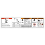 Genie Lift Part # 1321485FRGT | DECAL,ELECTROCUTION,ANNUAL INSPECTION,COMPARTMENT ACCESS,EXPLOSION, EA