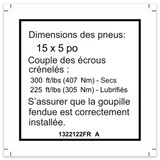 Genie Lift Part # 1322122FRGT | DECAL,LABEL,TIRE SPECS, GS32/GS-2646/3246, EA