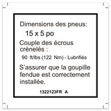 Genie Lift Part # 1322123FRGT | DECAL,LABEL,TIRE SPECS, GS-3246/4046, EA