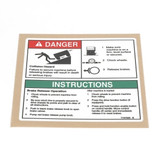 Genie Lift Part # T107029GT - DECAL DANGER BRAKE REL SAFETY, EA