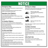Genie Lift Part # 1000001GT - DECAL, INSTR, OP INST,DC, EA