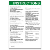 Genie Lift Part # 1000143GT - DECAL,INSTRUCT-OP,GEN5,GS-46, EA