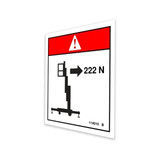 Genie Lift Part # 114010GT - DECAL,DANGER-SIDE FORCE,222N**, EA