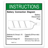 Genie Lift Part # 114117GT - DECAL,BATT CONN DIAGRAM, EA