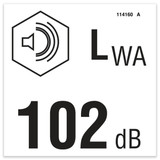Genie Lift Part # 114160GT - DECAL,LABEL,DECIBEL 102***, EA
