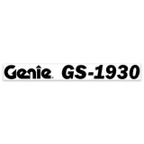 Genie Lift Part # 114272GT - DECAL,COSMETIC,GENIE,GS1930,BLK, EA