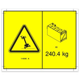 Genie Lift Part # 114345GT - DECAL,LABEL,TIPOVER,BATTERIES, EA