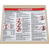 Genie Lift Part # 114386GT - DECAL,DANGER-GEN SAFETY, EA
