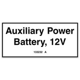 Genie Lift Part # 133232GT - DECAL,LABEL,AUX BATTERY, EA