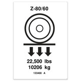 Genie Lift Part # 133400GT - DECAL,LABEL,WHEEL LOAD Z80***, EA
