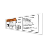 Genie Lift Part # 133484GT - DECAL,WARNING TOW SPEED, EA