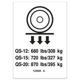 Genie Lift Part # 133505GT - DECAL,LABEL,WHEEL LOAD, EA