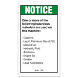 Genie Lift Part # 28164GT - DECAL,NOTICE,HAZARDOUS MAT'LS*, EA