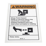 Genie Lift Part # 28178GT - DECAL,WARN,SHEAR TURNTABLE, EA