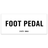 Genie Lift Part # 31073GT - DECAL,LABEL,FOOT PEDAL, EA