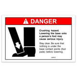 Genie Lift Part # 31075GT - DECAL,CAUTION,CRUSHING HAZARD, EA