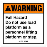 Genie Lift Part # 32775GT - DECAL,WARNING,FALL HAZARD, EA