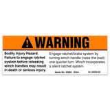 Genie Lift Part # 32885GT - DECAL,SILENT WINCH, EA