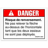 Genie Lift Part # 32932FRGT - DECAL,DANGER,TIPOVER,AXLES, EA