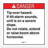 Genie Lift Part # 33952GT - DECAL, DANGER, TILT ALARM, EA