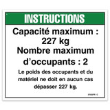 Genie Lift Part # 37052FRGT - DECAL,NOTICE,MAX LOAD 500 LBS, EA