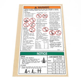 Genie Lift Part # 40513GT - DECAL,WARNING/SAFETY-SLC, EA
