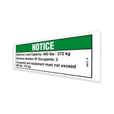 Genie Lift Part # 40515GT - DECAL,NOTICE,MAX 600#,ANSI/CSA, EA