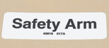 Genie Lift Part # 43619GT - DECAL LABEL SAFETY ARM, EA