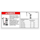 Genie Lift Part # 43696GT - DECAL,DANGER,ELEC HAZARD,GS, EA