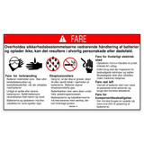 Genie Lift Part # 46262DAGT - DECAL,DANGER,BATTERY SAFETY, EA