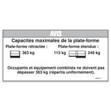 Genie Lift Part # 52063FRGT - DECAL,NOTICE,MAX CAP 800 CE***, EA