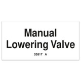 Genie Lift Part # 52617GT - DECAL,MANUAL LOWERING VALVE, EA